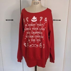 Red "Elf" holiday sweatshirt, size Large